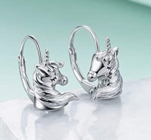 lot 28915 image: LUHE JEWELER UNIVIRN STERLING SILVER LEVERBACK DANGLE HOOP EARRINGS