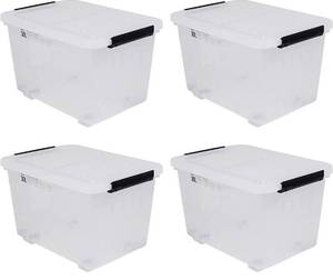 lot 16184 image: 30 LITER PLASTIC STORAGE CONTAINERS WITH LIDS 4 TOTAL