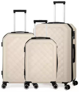 lot 16205 image: ABQ HARD SHELL ROLLING LUGGAGE 3 PIECE SET OFF WHITE