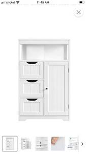 lot 16209 image: Yaheetech Bathroom Floor Cabinet Wooden