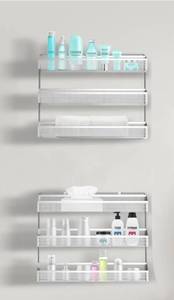 lot 16211 image: 2 METAL MESH BLACK STORAGE SHELVESSPICE RACK