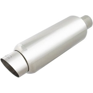 lot 16234 image: DC Sports EX-5010 Universal Round Stainless Muffler with Slant Cut Tip, Stainless Steel