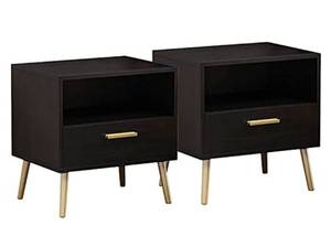 lot 16240 image: FUFUGAGA END TABLE NIGHTSRAND 2 DRAWERS