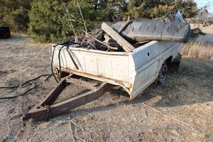 lot 18000 image: Old Pick-up Bed Trailer and Contents