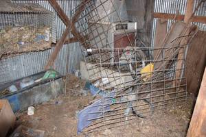 lot 18009 image: Small Animal Cage  Tank  Metal Fence Section  Misc