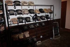 lot 18041 image: Collection of Rotary Phones from funeral homes- ALL phones are from a funeral home-