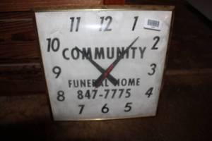 lot 18053 image: Community Funeral Home Wall Clock