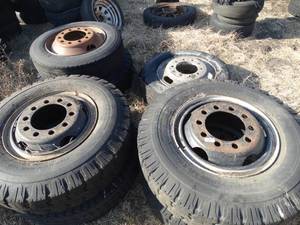 lot 11062 image: Lot of 7 Large Truck Wheels  Tires