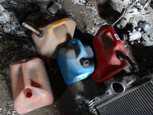 lot 11129 image: Lot of Plastic Fuel Cans    in East 12 of West Barn