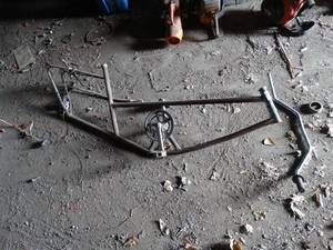 lot 11140 image: Custom Bicycle Cruiser Project Frame and Handlebars    in East 12 of West Barn