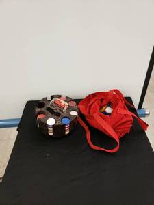 lot 8219 image: poker chip holderbag of chips