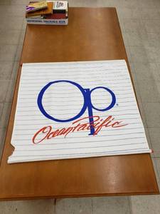 lot 8381 image: retro ocean pacific scroll