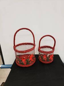 lot 8416 image: pair cardinal baskets