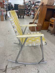 lot 4290 image: vintage yellow rocking lawn chair