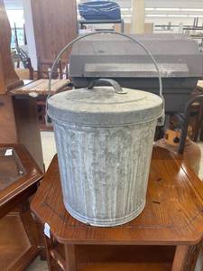 lot 4308 image: galvanized trash can with lid