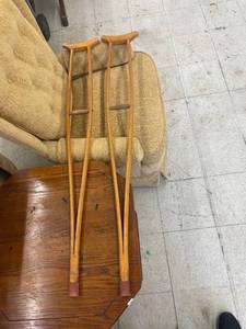 lot 4310 image: vintage wood crutches
