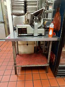 lot 9435 image: Stainless Steel Prep Table with Bottom Shelf