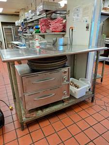 lot 9443 image: Stainless Steel Prep Table with Bottom Shelf
