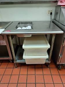 lot 9461 image: Stainless Steel Prep Table with Bottom Shelf&nbsp&nbsp