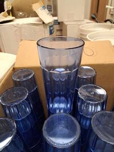 lot 20844 image: Lot of (40) Plastic Blue Glasses