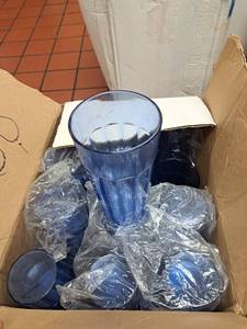lot 20846 image: Lot of (60) Plastic Blue Glasses