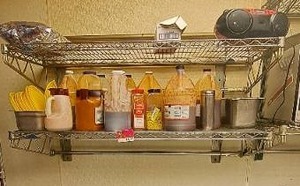 lot 44841 image: 47in Stainless Steel Wire Shelving (contents not included)