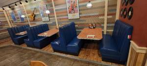 lot 49556 image: (4) Blue Vinyl 48 Wide Booth Sections