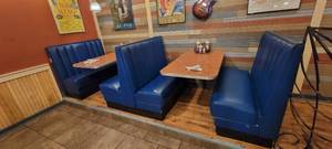 lot 49557 image: (3) Blue Vinyl 48 Booth Sections