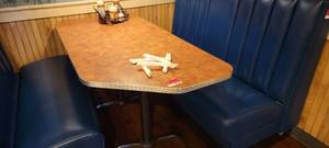 lot 49599 image: Laminated Top Chrome Trim Dining Room Table 60x30