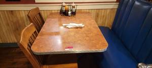 lot 49600 image: Laminated Top Chrome Trim Dining Room Table 48x30