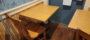 lot 49603 image: (2) Laminated Top Wood Trim Dining Room Tables 24x30