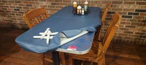 lot 49620 image: Laminated Top Chrome Trim Dining Room Table 60x30