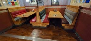 lot 49623 image: (3) Sections Of WoodVinyl Booths 62 Deep