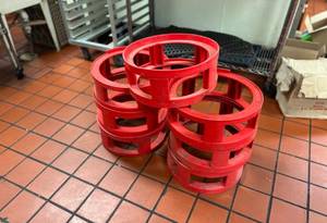 lot 9511 image: Lot of 7 Red Beer Keg Stands