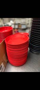 lot 9520 image: Lot of 62 Small Red Serving Baskets