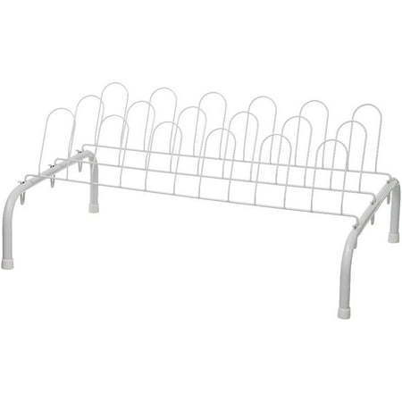 lot 1621 image: ClosetMaid 9 Pair Lightweight Shoe Rack Steel White