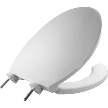lot 1702 image: Bemis 7650Tdg Elongated Open-Front Toilet Seat - White