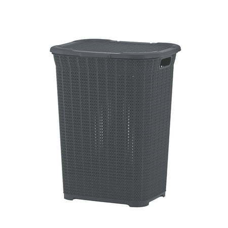 lot 1713 image: 1.4 bu Knit Hamper Onyx Grey