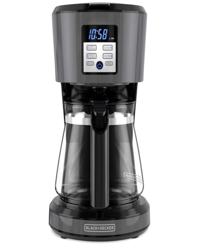 lot 1729 image: BLACKDECKER Gloss 12 Cup Drip Coffee Maker with Glass Carafe