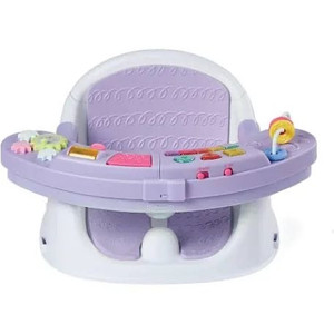 lot 2654 image: Infantino Music & Lights 3-in-1 Discovery Seat and Booster for girls - Convertible booster, infant activity seat and feeding chair with electronic piano for sensory exploration for babies and toddlers