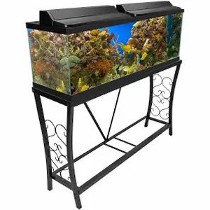 lot 2670 image: Aquatic Fundamentals Metal Aquarium Stand (55 Gallon, Black
