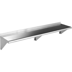 lot 2675 image: ROCKPOINT NSF Stainless Steel Shelf 12 x 60 Inches, 230 lb, Commercial Wall Mount Floating Shelving with Industrial Grade Metal for Restaurant, Kitchen, Home and Hotel, Silver