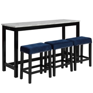 lot 2676 image: New Classic Furniture Celeste Theater Bar Table w3 Stools