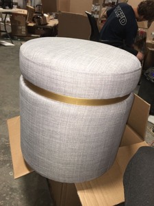 lot 2736 image: Small Grey Ottoman with Storage