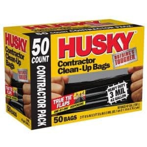lot 2744 image: 42 Gallon Contractor Trash Bag Heavy Duty Garbage Compostable Husky Recyclable