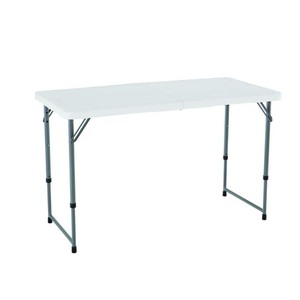 lot 2800 image: Lifetime 4 Fold-In-Half Adjustable Table White Granite