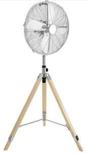 lot 41716 image: Simple Deluxe Retro Tripod Fan, Home Air Circulation Nostalgic Vertical Fan, 3 Speeds, Adjustable Height, Silver-16 Inch, 16 Inch