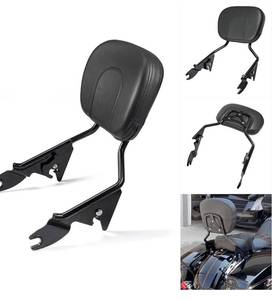 lot 41718 image: Benlari Detachable Sissy Bar Passenger Backrest Rear Pad 2009-2022 Compatible for Harley Davidson Touring Street Glide Road Glide Electra Glide Road King CVO (Gloss Black Upright Sissy Bar)