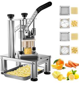 lot 41720 image: VEVOR Commercial French Fry Cutter with 4 Replacement Blades, 14 and 38 Blade Easy Dicer Chopper, 6-Wedge Slicer and 6-Wedge Apple Corer, Lemon Potato Cutter for French Fries with Extended Handle