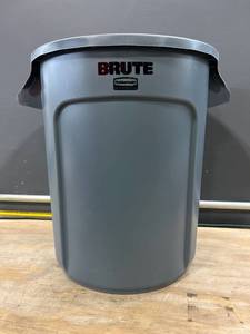 lot 41745 image: Rubbermaid Commercial Products FG261000GRAY Brute Heavy-Duty Round TrashGarbage Can, 10-Gallon, Gray